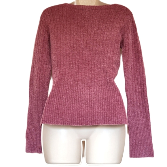 LE CHATEAU Vintage Y2K Pink Women's V-Neck Sweater Size Medium - Picture 2 of 5